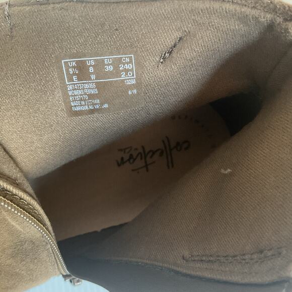 Clarks Taupe Suede Ankle Boots • Bow Accent • Women’s 8 (EU 39) - Picture 6 of 7